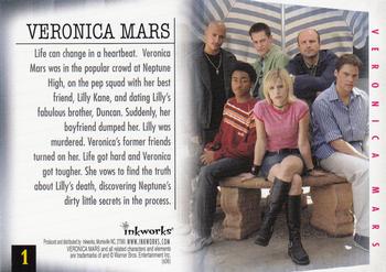 2006 Inkworks Veronica Mars Season 1 #1 Veronica Mars (Title Card) Back