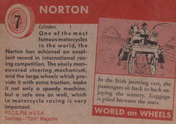 1953-55 Topps World on Wheels (R714-24) #7 Norton German Motorcycle Back