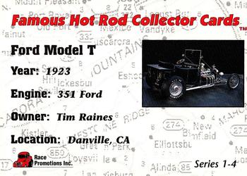 1994 Race Promotions Famous Hot Rods #4 1923 Ford Model T Back