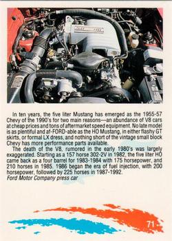 1992 Performance Years Mustang Cards #71 '92 GT Hatchback Back