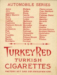 1911 Turkey Red Automobile Series (T37) #NNO Corbin Back