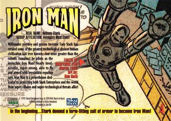 1993 SkyBox Marvel Masterpieces #4 Iron Man Back
