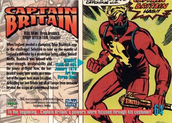 1993 SkyBox Marvel Masterpieces #64 Captain Britain Back