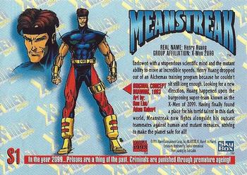 1993 SkyBox Marvel Masterpieces - X-Men 2099 Dyna-Etch #S1 Meanstreak Back