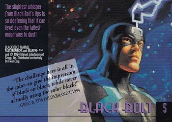 1994 Fleer Marvel Masterpieces Hildebrandt Brothers #5 Black Bolt Back