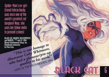 1994 Fleer Marvel Masterpieces Hildebrandt Brothers #6 Black Cat Back