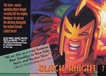 1994 Fleer Marvel Masterpieces Hildebrandt Brothers #7 Black Knight Back