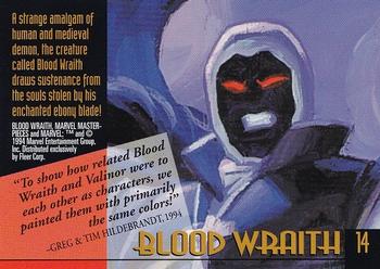 1994 Fleer Marvel Masterpieces Hildebrandt Brothers #14 Blood Wraith Back