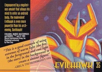 1994 Fleer Marvel Masterpieces Hildebrandt Brothers #35 Evilhawk Back