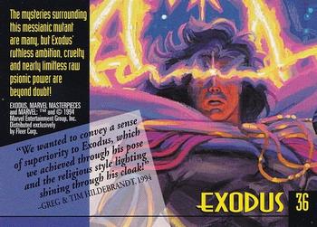1994 Fleer Marvel Masterpieces Hildebrandt Brothers #36 Exodus Back
