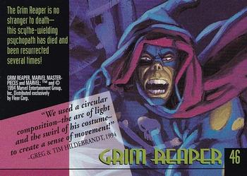 1994 Fleer Marvel Masterpieces Hildebrandt Brothers #46 Grim Reaper Back