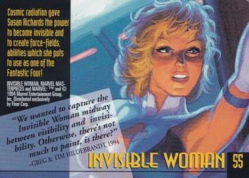 1994 Fleer Marvel Masterpieces Hildebrandt Brothers #55 Invisible Woman Back