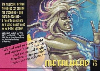 1994 Fleer Marvel Masterpieces Hildebrandt Brothers #75 Metalhead Back