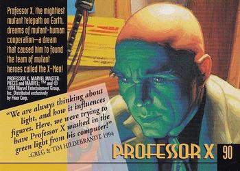 1994 Fleer Marvel Masterpieces Hildebrandt Brothers #90 Professor X Back