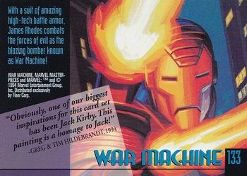 1994 Fleer Marvel Masterpieces Hildebrandt Brothers #133 War Machine Back