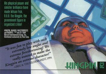 1994 Fleer Marvel Masterpieces Hildebrandt Brothers #62 Kingpin Back