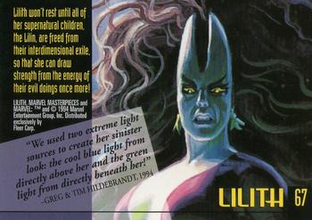 1994 Fleer Marvel Masterpieces Hildebrandt Brothers #67 Lilith Back