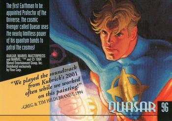 1994 Fleer Marvel Masterpieces Hildebrandt Brothers #96 Quasar Back