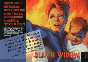 1994 Fleer Marvel Masterpieces Hildebrandt Brothers #9 Black Widow Back
