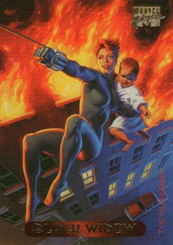 1994 Fleer Marvel Masterpieces Hildebrandt Brothers #9 Black Widow Front