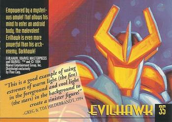 1994 Fleer Marvel Masterpieces Hildebrandt Brothers - Gold Foil Signature #35 Evilhawk Back