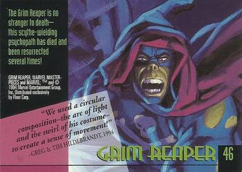1994 Fleer Marvel Masterpieces Hildebrandt Brothers - Gold Foil Signature #46 Grim Reaper Back