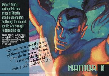 1994 Fleer Marvel Masterpieces Hildebrandt Brothers - Gold Foil Signature #81 Namor Back