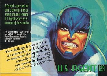 1994 Fleer Marvel Masterpieces Hildebrandt Brothers - Gold Foil Signature #129 U.S. Agent Back