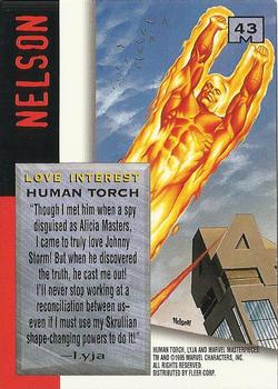 1995 Fleer Marvel Masterpieces #43 Human Torch Back