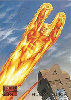 1995 Fleer Marvel Masterpieces #43 Human Torch Front