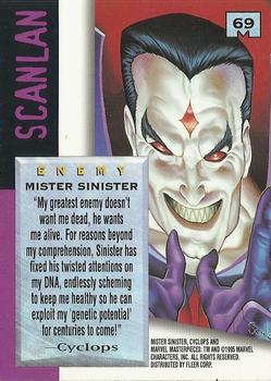1995 Fleer Marvel Masterpieces #69 Mr. Sinister Back