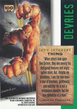 1995 Fleer Marvel Masterpieces - E-Motion Signature Series #100 Thing Back