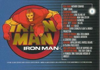 1996 Fleer/SkyBox Marvel Motion #8 Iron Man Back
