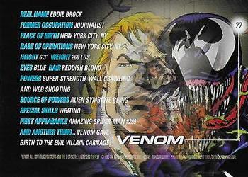 1996 Fleer/SkyBox Marvel Motion #22 Venom Back