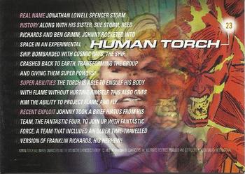 1996 Fleer/SkyBox Marvel Motion #23 Human Torch Back