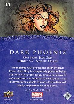 2012 Upper Deck Marvel Premier #45 Dark Phoenix Back