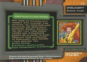 1996 Ultra Marvel Onslaught #23 Crystal Back