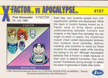 1991 Impel Marvel Universe II #101 X-Factor vs. Apocalypse Back