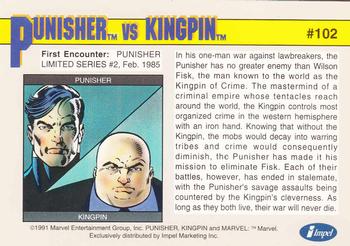 1991 Impel Marvel Universe II #102 Punisher vs. Kingpin Back