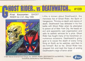1991 Impel Marvel Universe II #109 Ghost Rider vs. Deathwatch Back
