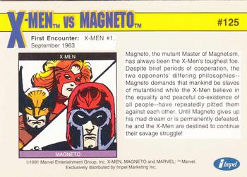 1991 Impel Marvel Universe II #125 X-Men vs. Magneto Back