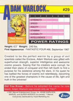 1991 Impel Marvel Universe II #29 Adam Warlock Back