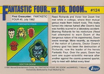1991 Impel Marvel Universe II #124 Fantastic Four vs. Doctor Doom Back
