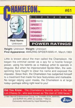1991 Impel Marvel Universe II #61 Chameleon Back