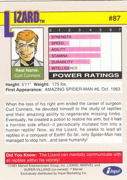 1991 Impel Marvel Universe II #87 Lizard Back