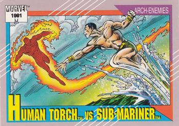 1991 Impel Marvel Universe II #97 Human Torch vs. Sub-Mariner Front