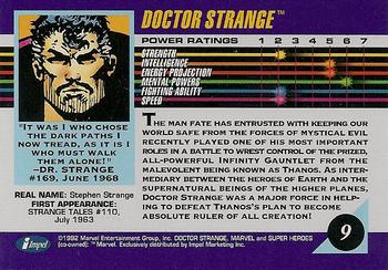 1992 Impel Marvel Universe #9 Doctor Strange Back