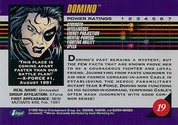 1992 Impel Marvel Universe #19 Domino Back