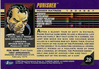 1992 Impel Marvel Universe #28 Punisher Back