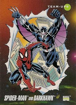 1992 Impel Marvel Universe #81 Spider-Man and Darkhawk Front